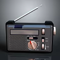 Portable AM FM Radio With Solar Panel Antenna Tuning Knob And Volume Control 3d model