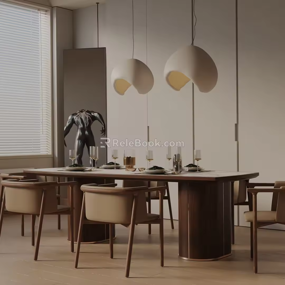 Modern table combination 3d model