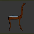 Elegant Classic Wooden Chair With Intricate Carved Backrest And Blue Upholstered Seat