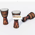 Musical Instruments Old Handmade Drums 3d model