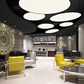 Modern Beauty Hair Salon Interior With Spacious Layout Round Pendant Lights And White Pillars