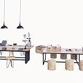 Modern Workbench Woodworking Workbench Operating Table 3d model