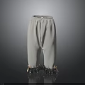 Stylish White Elastic Waist Pants With Delicate Lace Trim At Ankles Design