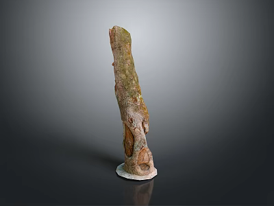 Handcrafted Wood and Stone Sculpture With Natural Texture And Stable Base 3d model