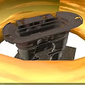 Ancient Circular Architectural Structure Model With Wooden Top And Stone Pillar Supports