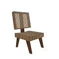 Comfortable Stylish Modern Leisure Chair With Woven Backrest And Wooden Legs