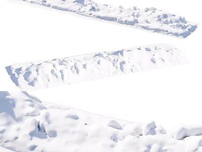 Natural Snow Piles With Irregular Shapes In Winter Landscape Scene 3d model