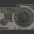 Futuristic Architecture Design With Circular Green Roof Multi Level Structure And Modern Layout