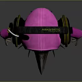 Stylish Crow Character in Pink Hoodie with Headphones 3D Model Design