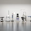 Various Medical Devices Arranged In Clean Clinical Space With Modern Equipment On Wooden Floor