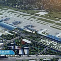 Aerial View Planning Of National Gateway International Aviation Hub With Multi Modal Integrated Transportation