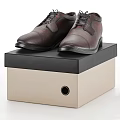 Brown Leather Formal Shoes Showcased on Black and Beige Storage Box