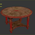 Traditional Round Wooden Furniture Table With Detailed Carved Legs And Classic Design