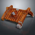 Wooden Structural Component With Cross Beams Gray Support Blocks And Textured Design