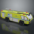 Yellow Fire Truck Model With 34 170 Fire Department And Red Emergency Lights
