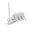 Industrial Mechanical Equipment Structure With Pipes Ladders And Platform Components