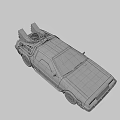 Back to the Future DeLorean Car Hovering With Rear Flux Capacitor And Gull Wing Doors