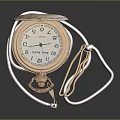 Golden Pocket Watch with Open Case and White Dial Numbers and Chain