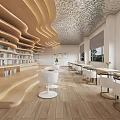modern library reading room 3d model