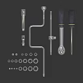 Complete Professional Hardware Tools Set With Sockets Wrenches And Screwdrivers
