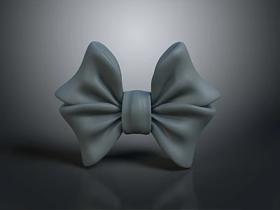 Grey Bow Decorative Accessory With Soft Texture For Daily Home Use 3d model