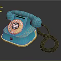 Retro Turquoise Telephone With Gold Accents Rotary Dial And Black Coiled Cord