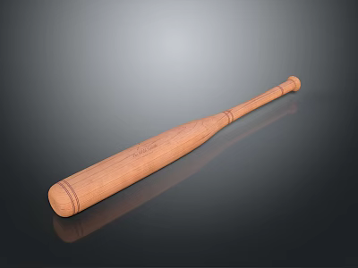 Durable Wooden Baseball Bat Sports Equipment With Smooth Finish For Training And Games 3d model