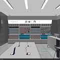 HONOR Retail Showroom Interior With Product Displays Counters And Elevators