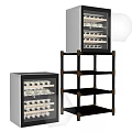 Modern Black Wine Coolers With Glass Doors And Wine Bottle Storage Shelves
