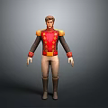 Man In Red Jacket With Gold Decorations Beige Pants And Black Boots
