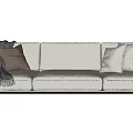 Modern three-seat sofa multiplayer sofa 3d model