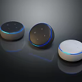 Modern Smart Speakers With Round Design Blue Indicator Lights And Multiple Colors 3d model