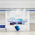 Modern Front Desk Reception Area With Stylish Counter Waiting Seats And Large Windows Design