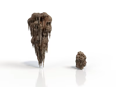 Textured Brown Stalactite Like Rock Formations With Hanging Projections Large And Small 3d model