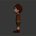 Playful Child Boy Wearing Pilot Goggles Brown Vest Shorts And Boots With Arms Outstretched
