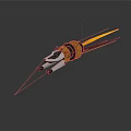 Wiring Harness Component With Yellow Black Cables And Orange Wrapped Section