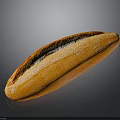 Freshly Baked Golden Crusty Baguette With Toasted Surface And Shiny Appearance