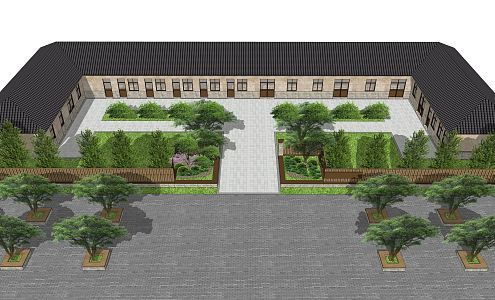 New Chinese Style Folk House Country Folk House Homestay Courtyard 3d model