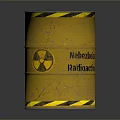 Yellow Radioactive Barrel With Black Yellow Warning Stripes And Radioactive Symbol