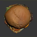 Tasty Hamburger With Sesame Bun Melted Cheese Fried Egg And Beef Patty