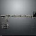 Metallic Gray Industrial Equipment Component With Multiple Connected Parts And Textured Surface