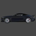 Blue Mustang Two Door Sports Car With Sleek Design And Black Accents