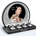 Platinum Aura Perfume Cosmetics Display Stand With Mirror And Luxury Bottles