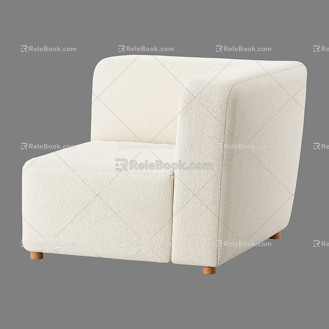 Modern Simple Single Casual Sofa 3d model