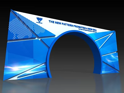 Blue Geometric Archway With Modern Design For New Pattern Products Arrival 3d model
