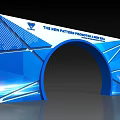 Blue Geometric Archway With Modern Design For New Pattern Products Arrival 3d model