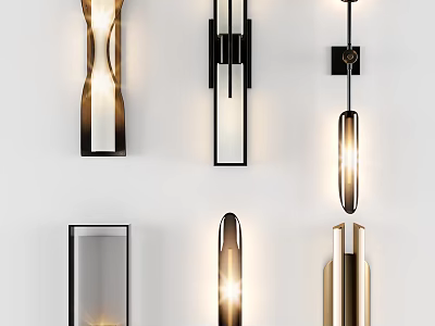 Modern Wall Sconces With Various Stylish Designs And Illuminated Features 3d model