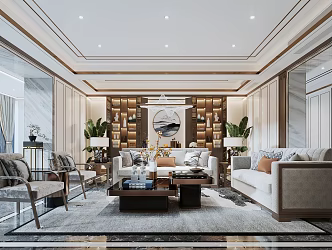New Chinese Living Room 3d model