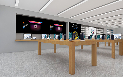 Modern Mobile Phone Store Apple Store 3d model