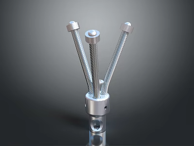 Modern Lighting Combination With Three Metallic Rods And Silver Finish Design 3d model